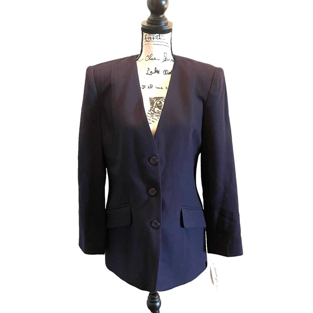 Oleg Cassini Wool Suit Blazer Jacket Purple Size 10 Vintage Rare Workwear NWT